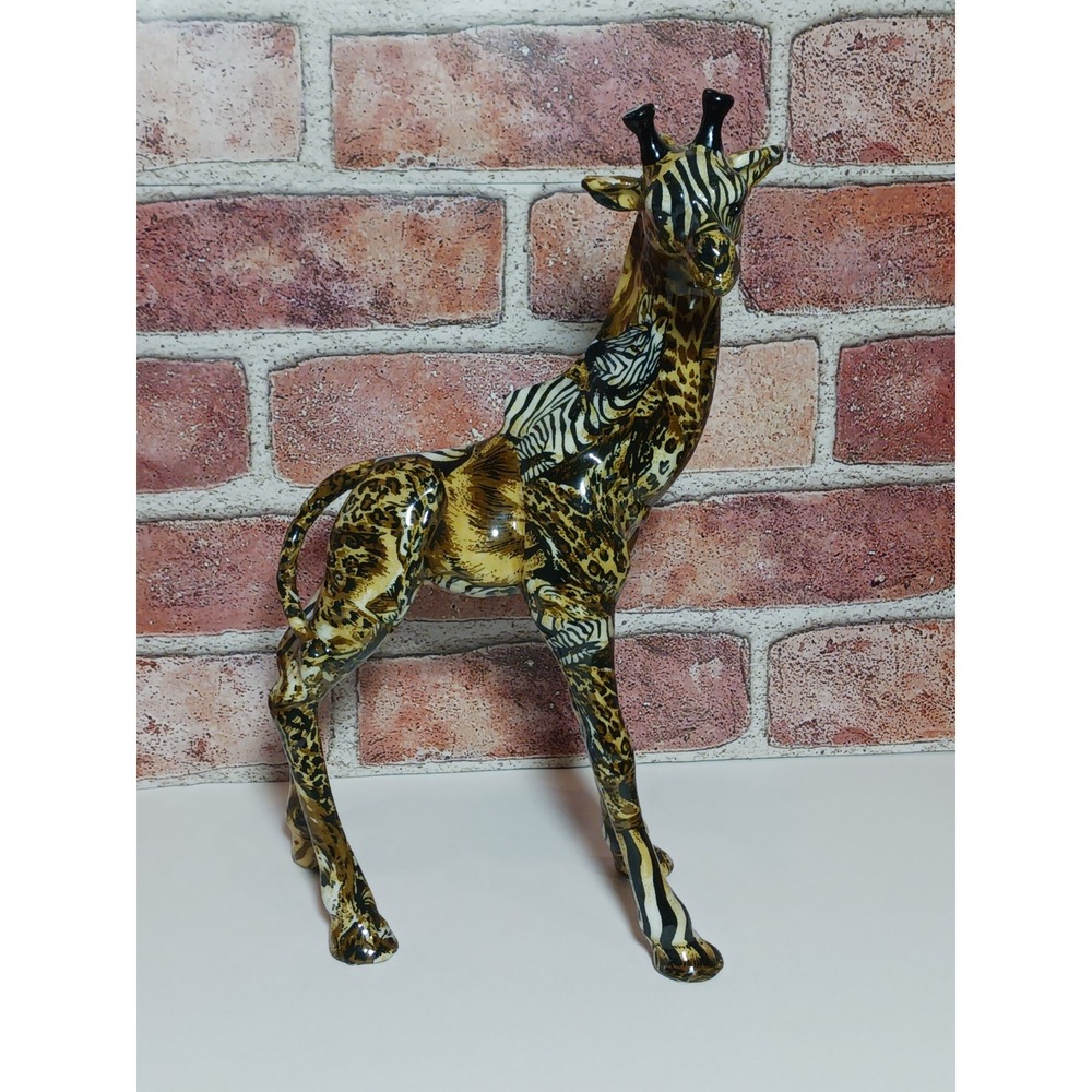 Vintage La Vie Tall Standing Giraffe Ceramic Firgurine African Safari Animal 13"